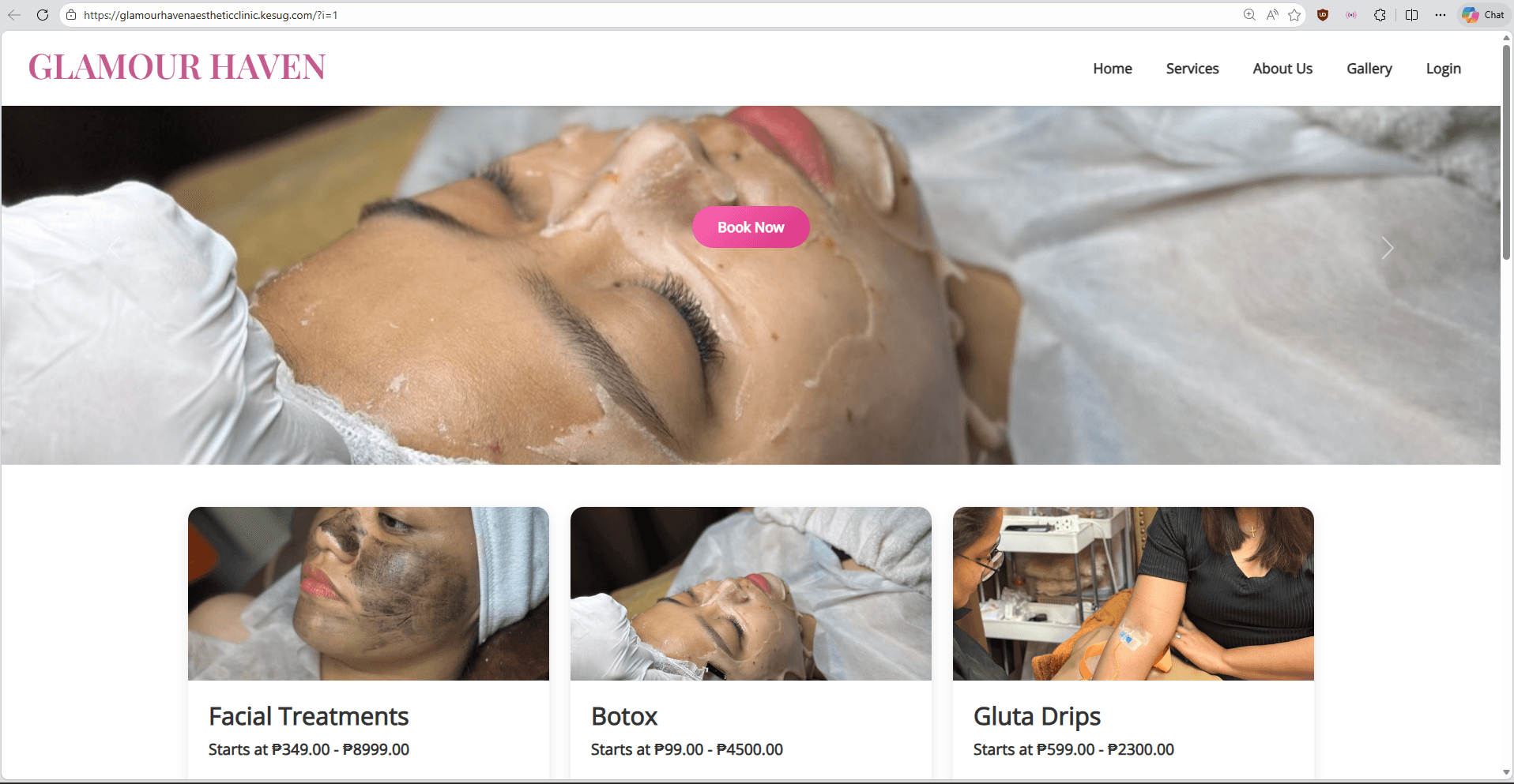 Glamour Haven Aesthetics Appointment System