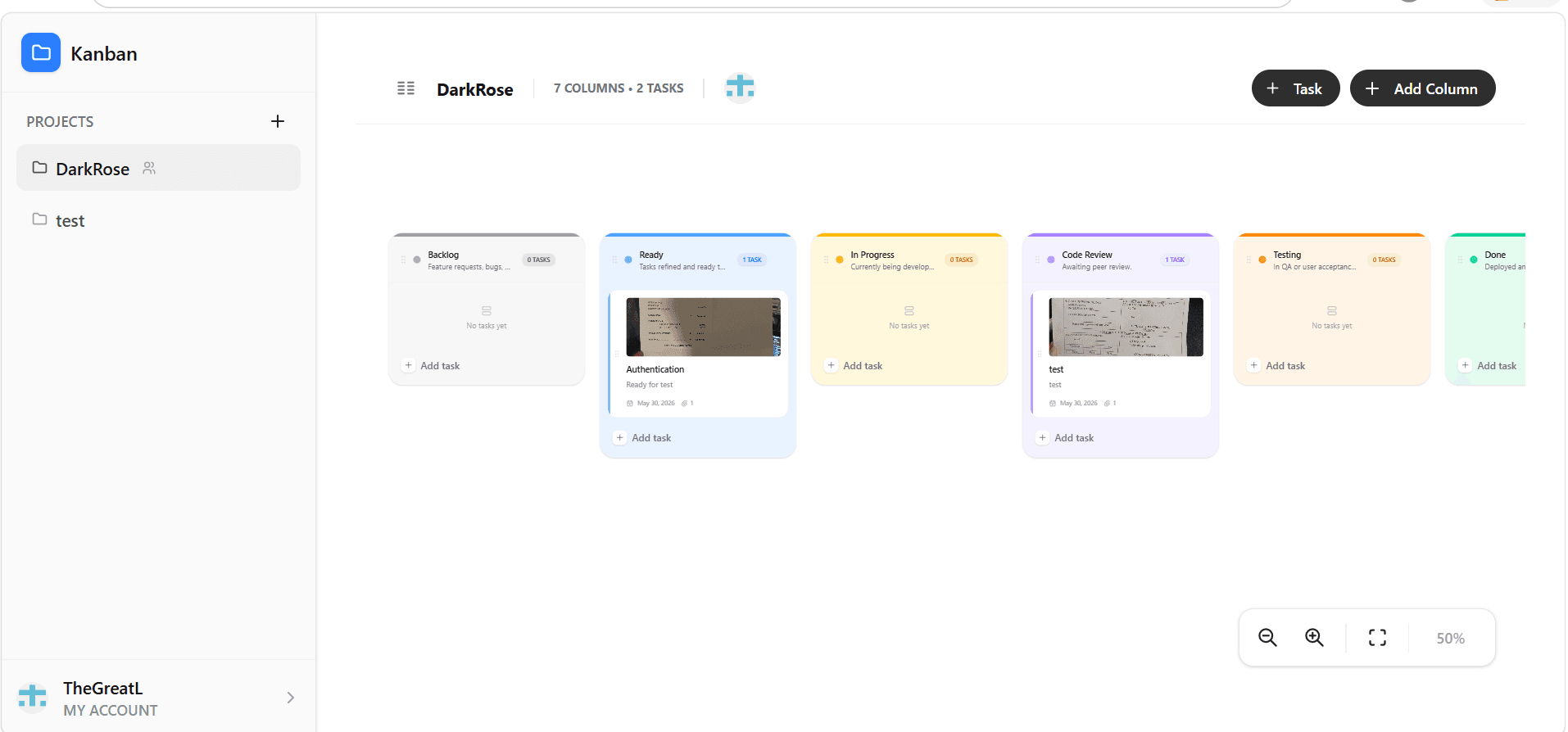 Minimalist Kanban Board
